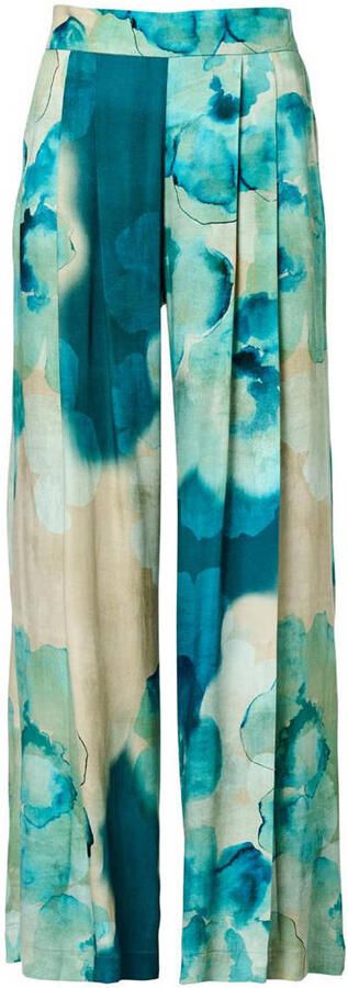 Mart Visser wide leg high waist gebloemde broek blauw - Foto 2
