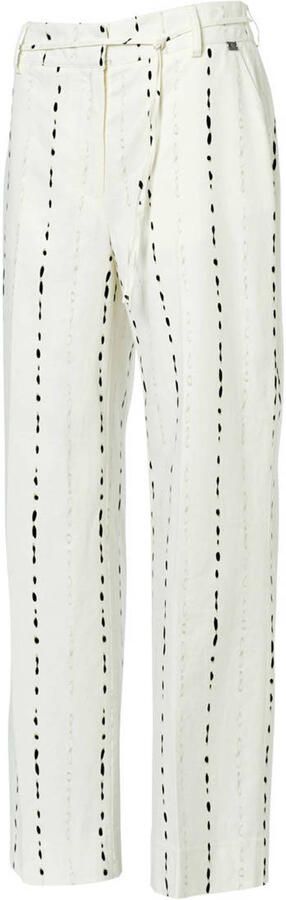 Mart Visser wide leg regular waist gestreepte broek met linnen ecru - Foto 3