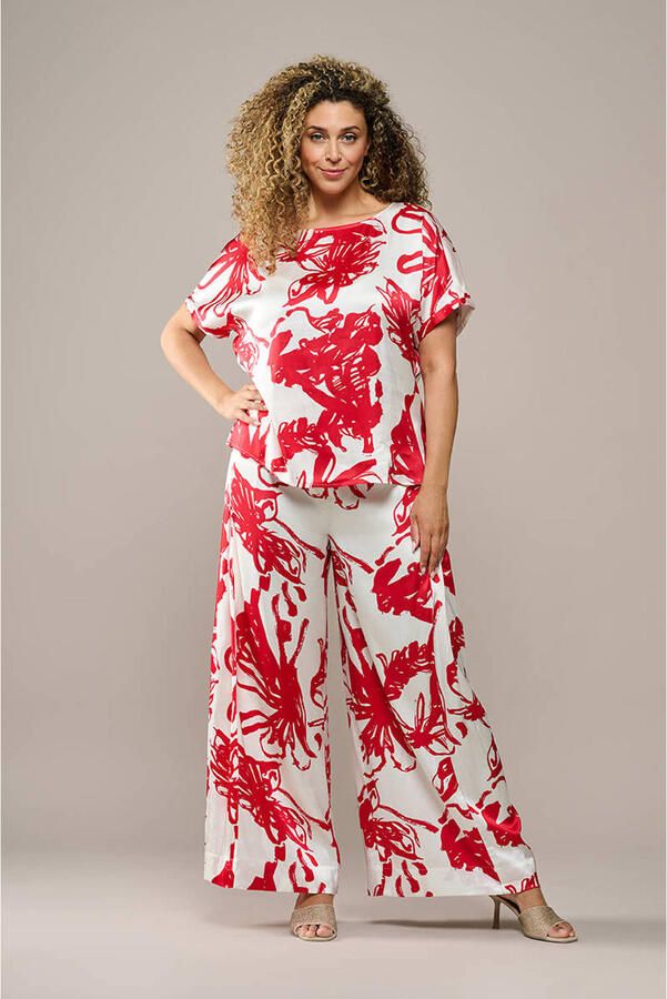 Mart Visser wide leg regular waist pantalon rood - Foto 2