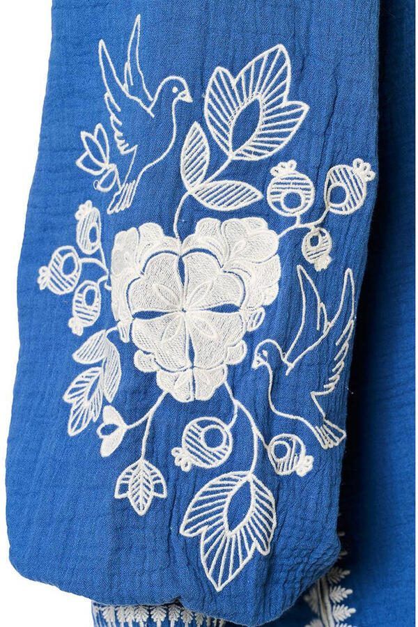 Mart Visser X Caroline Tensen blouse met borduursels blauw - Foto 3