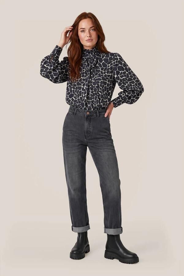 Mart Visser X Caroline Tensen blouse met print zwart