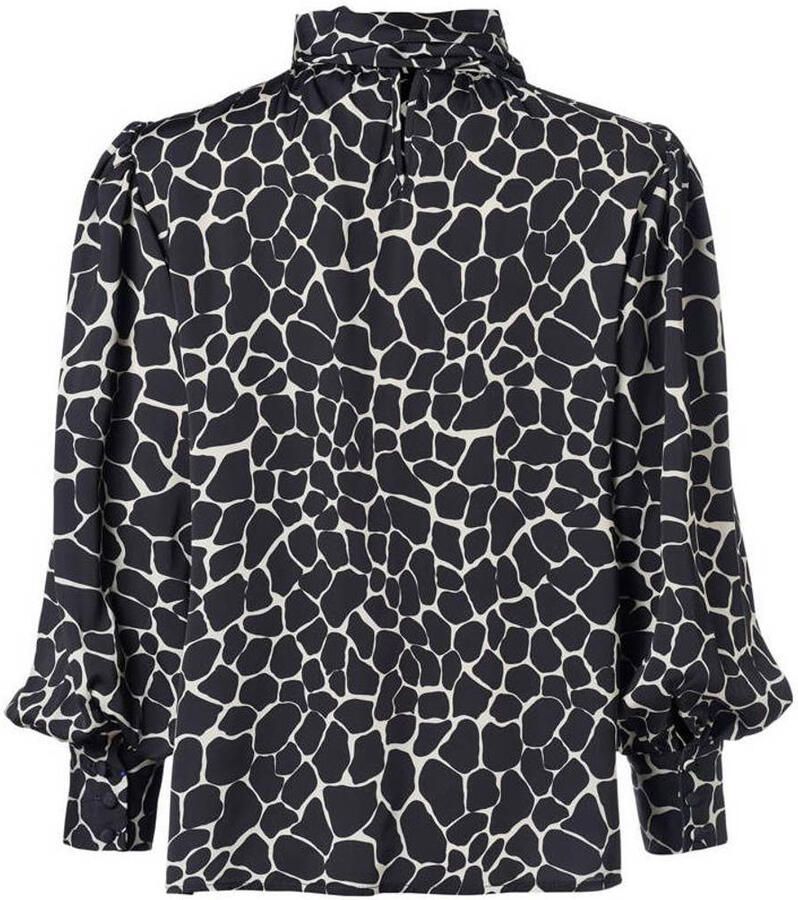 Mart Visser X Caroline Tensen blouse met print zwart - Foto 2