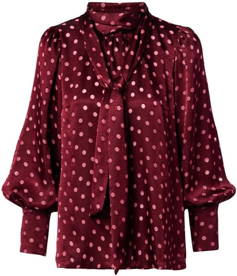 Mart Visser X Caroline Tensen blouse met stippen aubergine