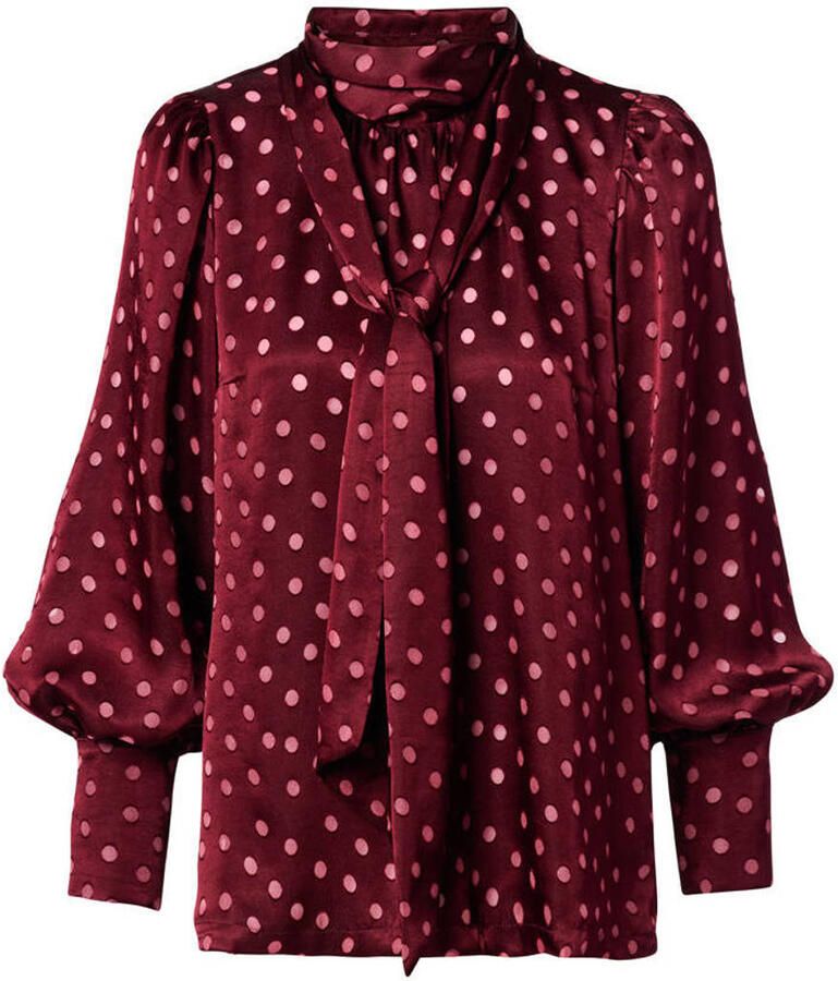 Mart Visser X Caroline Tensen blouse met stippen donkerrood