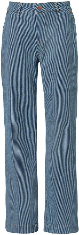 Mart Visser X Caroline Tensen Charlotte straight leg jeans met krijtstreep blauw - Foto 3