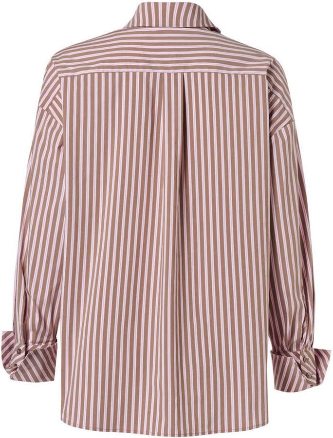 Mart Visser X Caroline Tensen gestreepte blouse bruin - Foto 2