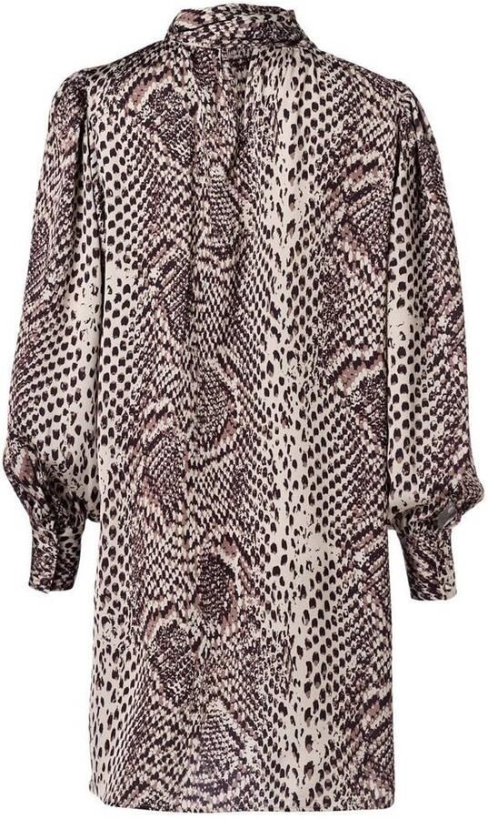 Mart Visser X Caroline Tensen midi blousejurk met dierenprint beige - Foto 3