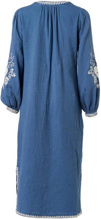 Mart Visser X Caroline Tensen midi zomerjurk met borduursels blauw - Foto 2