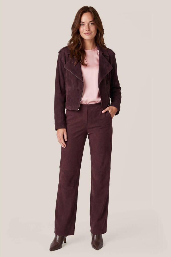 Mart Visser X Caroline Tensen suède jas aubergine