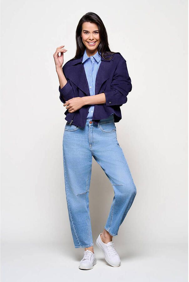 Mart Visser X Caroline Tensen suede jasje donkerblauw