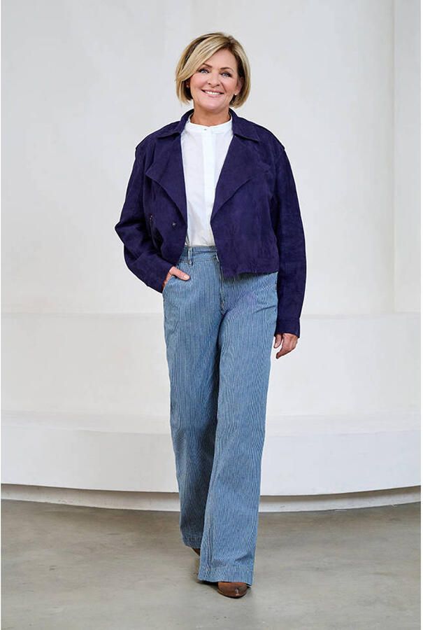 Mart Visser X Caroline Tensen suede jasje donkerblauw - Foto 2