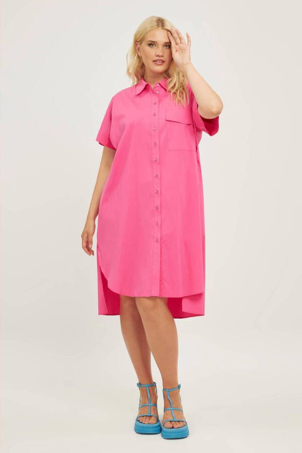 Mat Fashion blousejurk fuchsia