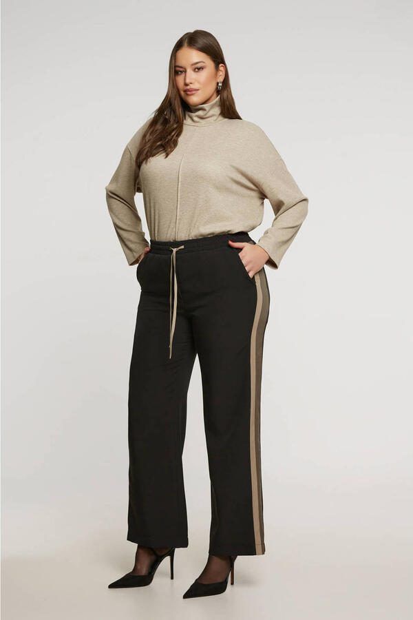 Mat Fashion flared regular waist broek zwart