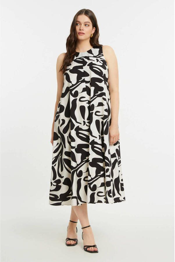 Mat Fashion midi jurk zwart