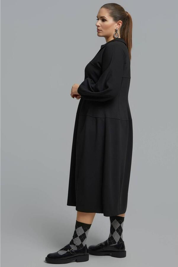 Mat Fashion Plus Size A-lijn midi jurk zwart - Foto 3