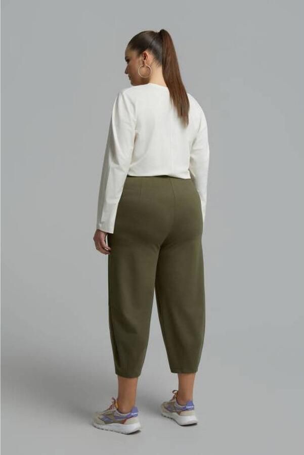 Mat Fashion Plus Size barrel cropped broek donkergroen - Foto 2