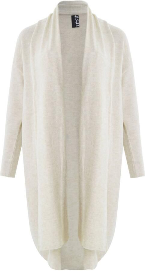 Mat Fashion Plus Size lang gebreid vest met wol ecru - Foto 2