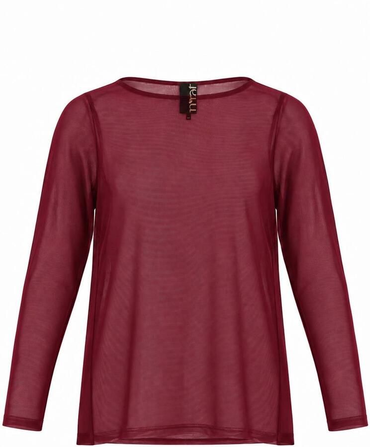 Mat Fashion Plus Size semi-transparante top donkerrood