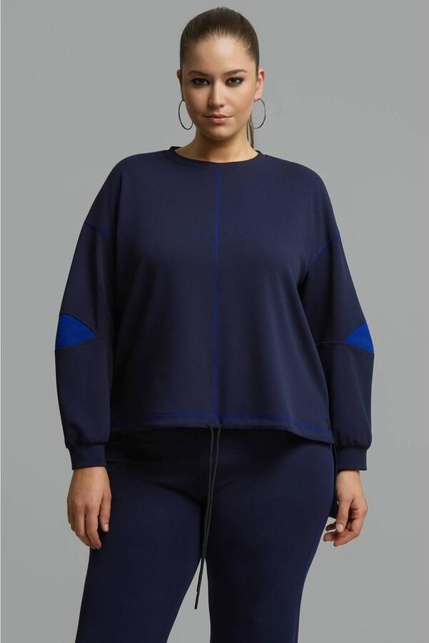 Mat Fashion Plus Size top donkerblauw