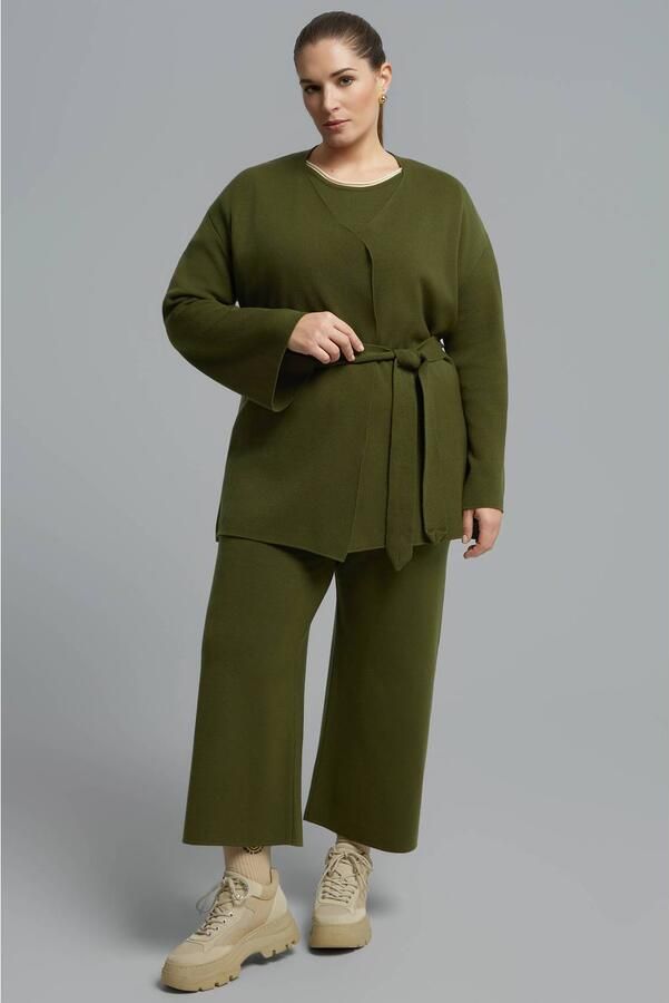 Mat Fashion Plus Size wikkelvest donkergroen - Foto 3