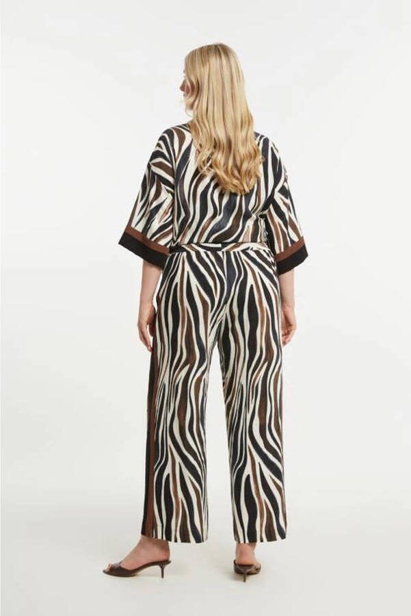 Mat Fashion regular waist broek met zebraprint zwart - Foto 2