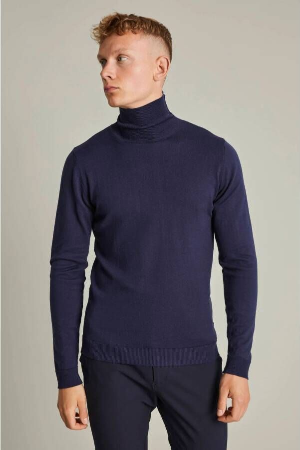 Matinique fijngebreide coltrui MAparcusman van biologisch katoen dark navy - Foto 3
