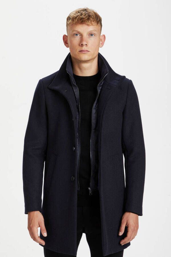 Matinique Lange jas met uitneembare contrastbies model 'Harvey'