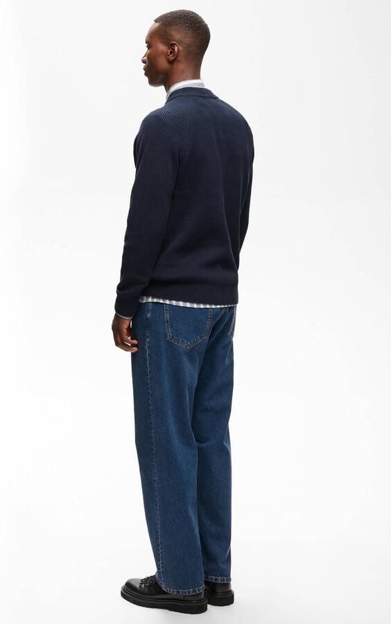 Matinique katoenen regular fit gebreide trui dark navy - Foto 3