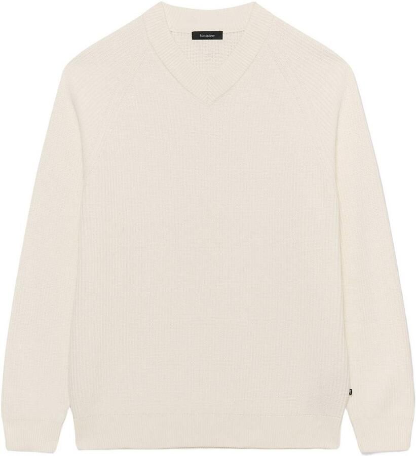 Matinique katoenen regular fit gebreide trui off white - Foto 2