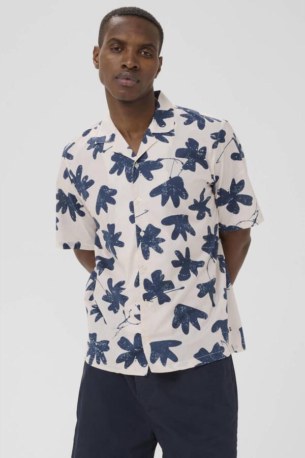 Matinique katoenen regular fit overhemd met print offwhite