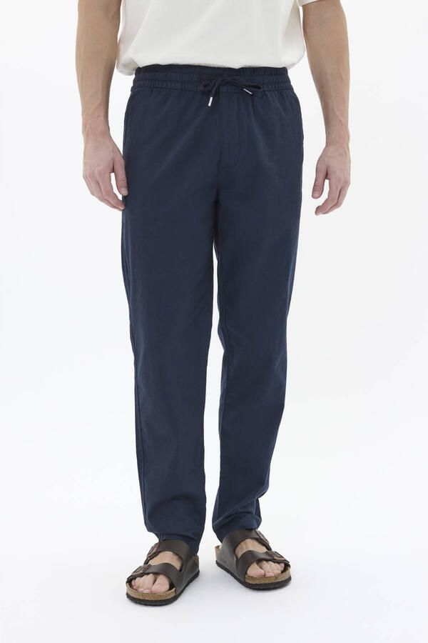 Matinique Regular fit linnen broek met elastische band model 'barton' - Foto 2