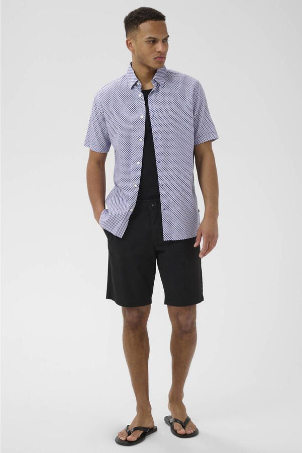 Matinique linnen regular fit overhemd met print donkerblauw - Foto 2
