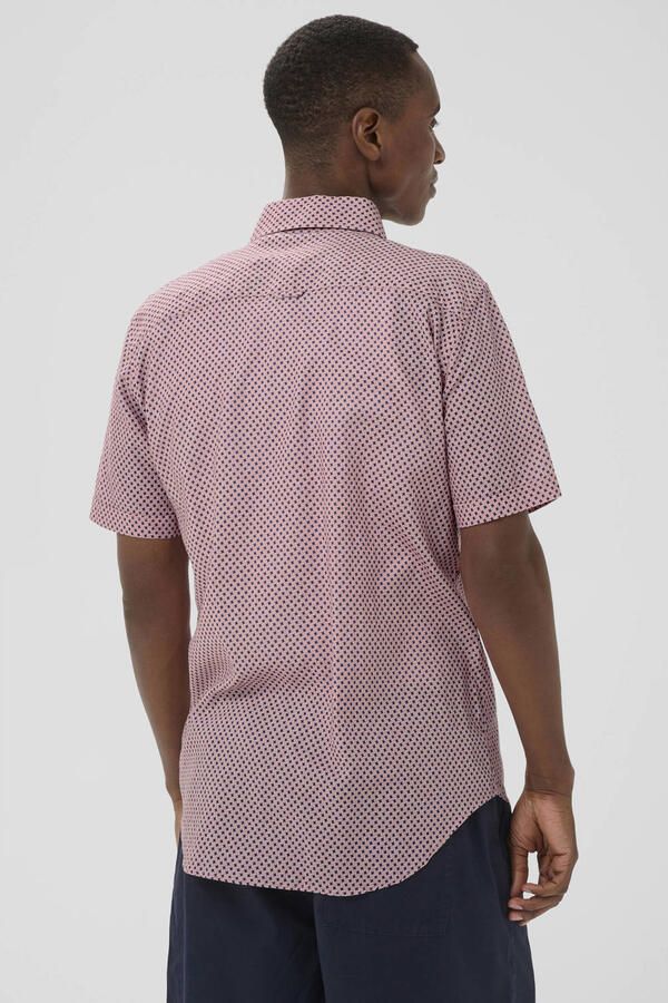 Matinique linnen regular fit overhemd met print roze - Foto 2