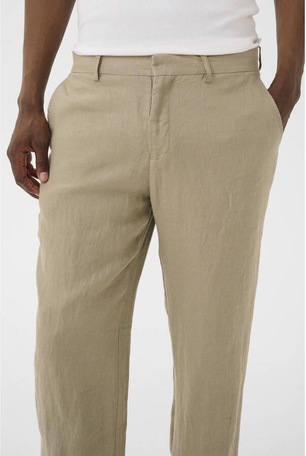Matinique linnen regular fit pantalon beige