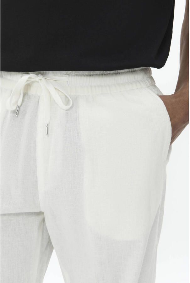 Matinique Straight fit linnenbroek met elastische band Model 'Barton'