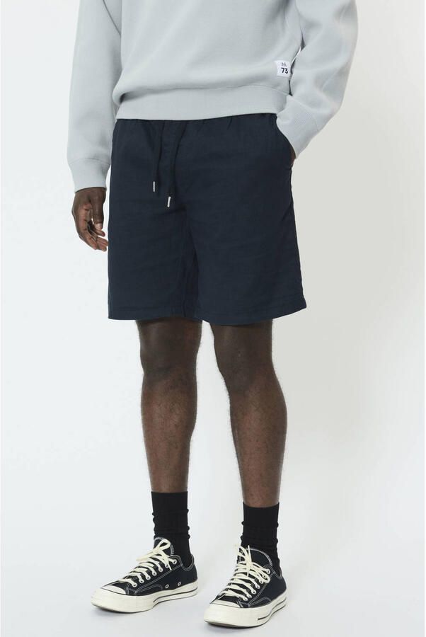 Matinique Korte straight fit broek van een mix van linnen en katoen model 'Barton' - Foto 4