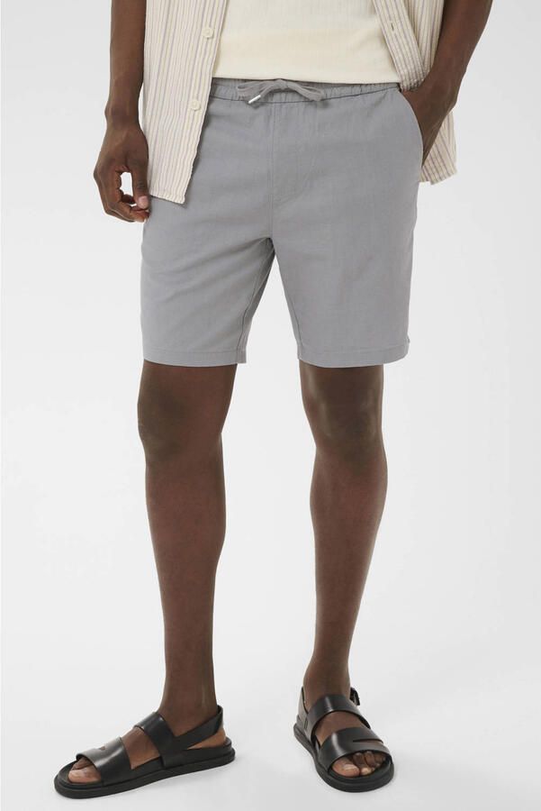 Matinique MAbarton regular waist casual short met linnen grijs - Foto 2