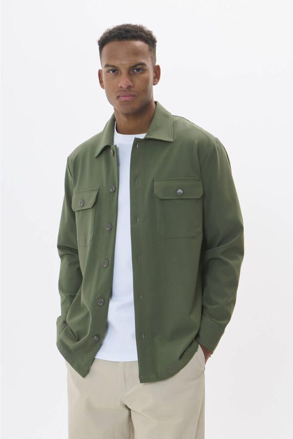 Matinique Regular fit overhemdjack met kentkraag model 'Damo'