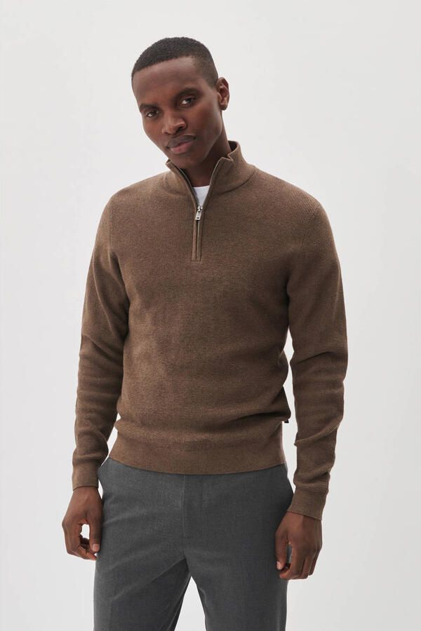 Matinique Bruine Half-Zip Trui voor Heren Brown Heren - Foto 7