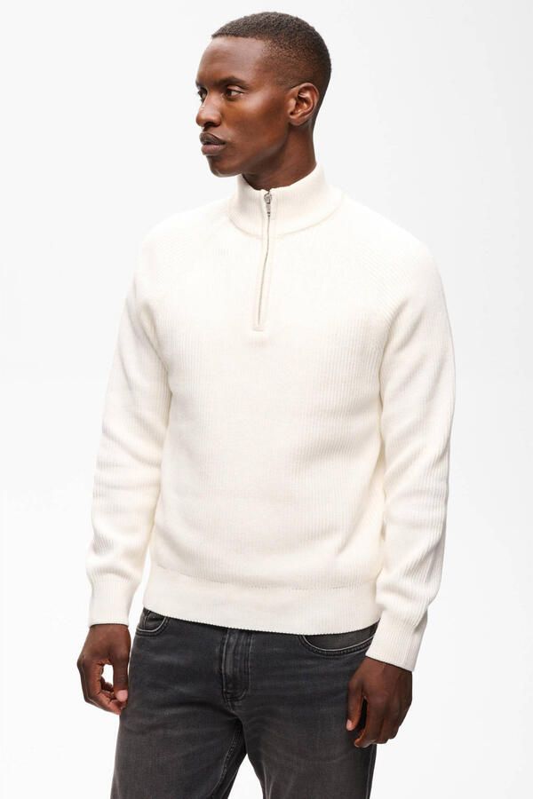 Matinique regular fit gebreide trui offwhite