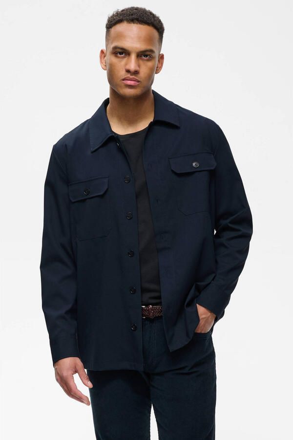 Matinique regular fit overshirt donkerblauw - Foto 3