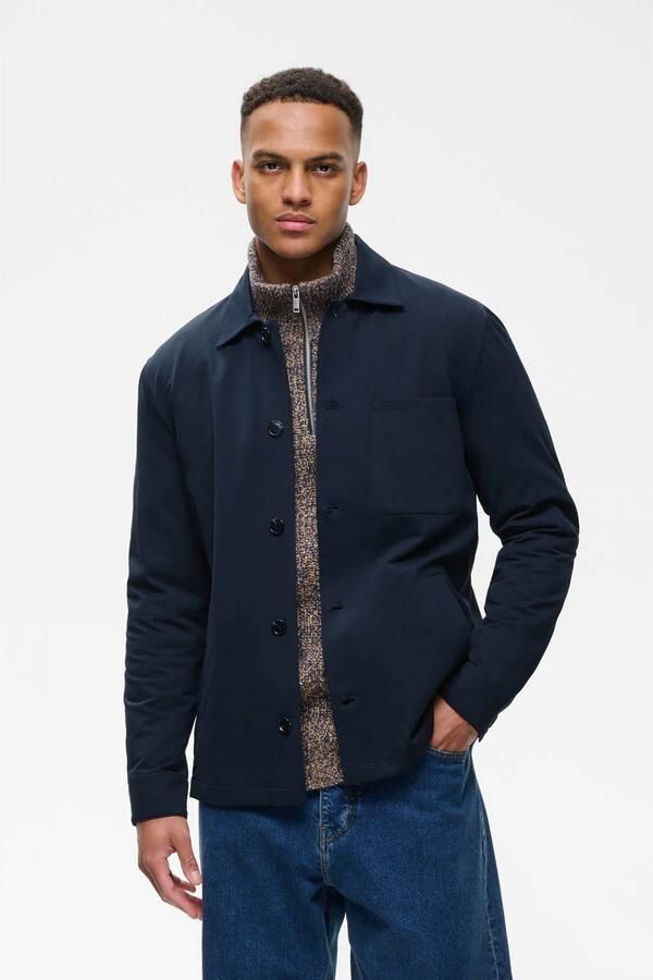 Matinique regular fit overshirt donkerblauw