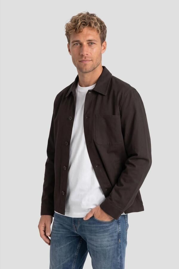 Matinique regular fit overshirt donkerbruin
