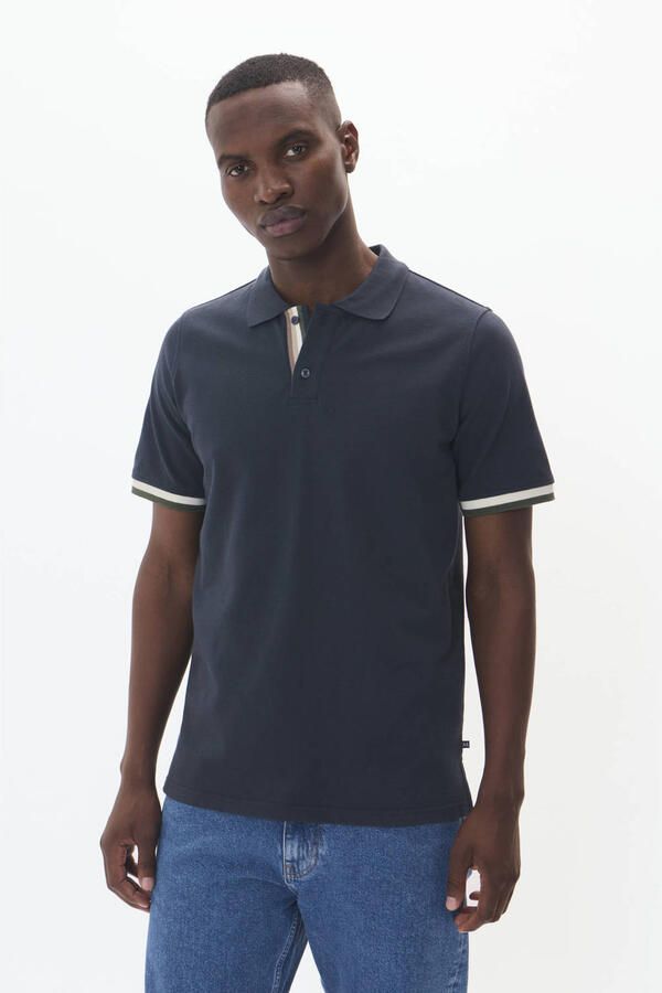 MATINIQUE Heren Polo's & T-shirts Mascout Polo Stripe Donkerblauw - Foto 7