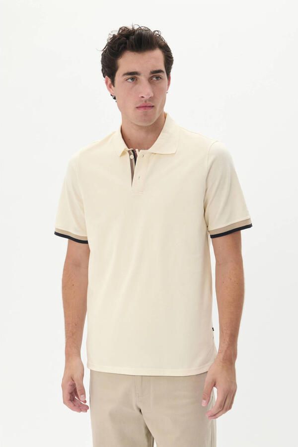 MATINIQUE Heren Polo's & T-shirts Mascout Polo Stripe Beige - Foto 6