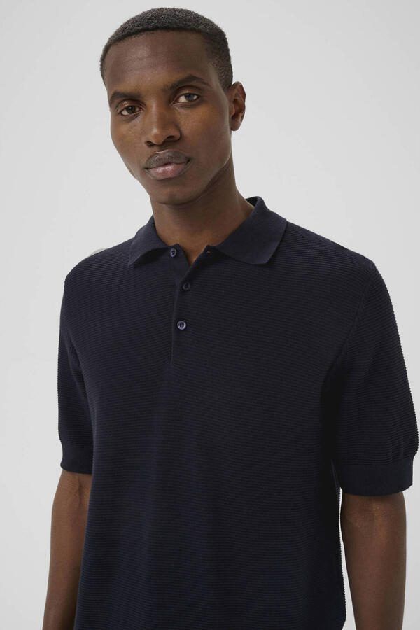 Matinique regular polo met ingebreid patroon donkerblauw - Foto 2