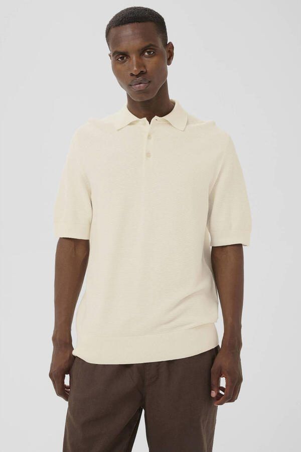 Matinique Slim fit poloshirt van katoenmix in tricotlook