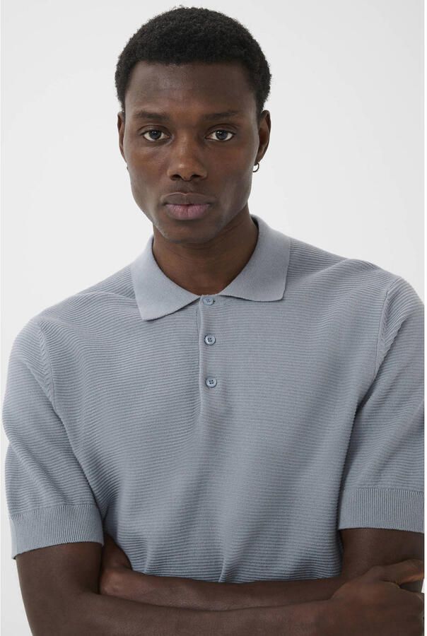 Matinique Slim fit poloshirt van katoenmix in tricotlook