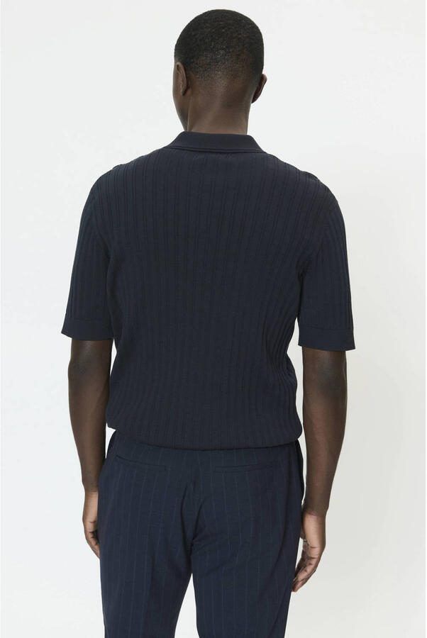 Matinique regular polo rib gebreid donkerblauw - Foto 2