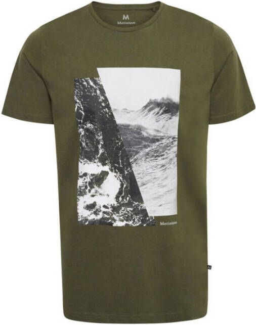Matinique T-shirt MAjermane met printopdruk olive night